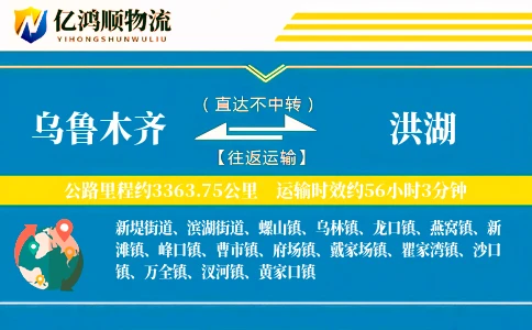 乌鲁木齐到洪湖物流公司