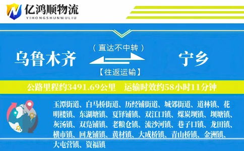 乌鲁木齐到宁乡物流公司