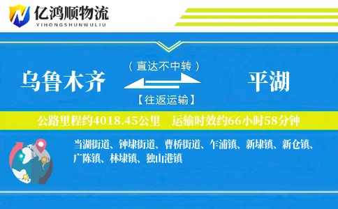 乌鲁木齐到平湖物流公司