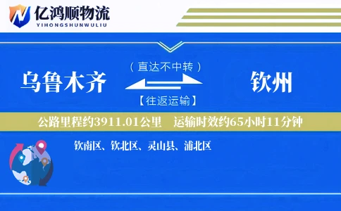 乌鲁木齐到钦州物流公司