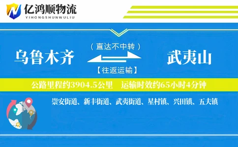 乌鲁木齐到武夷山物流公司