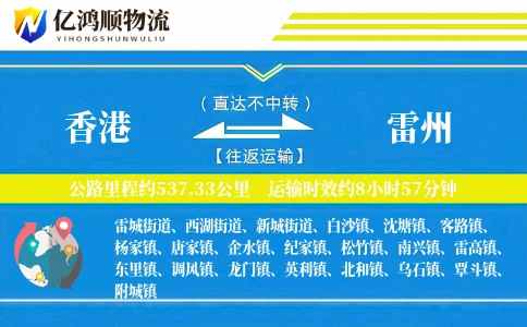 香港到雷州物流公司