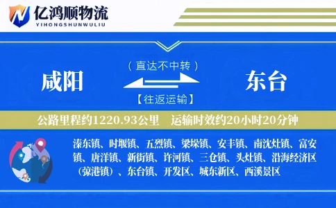 咸阳到东台物流公司