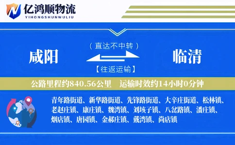 咸阳到临清物流公司