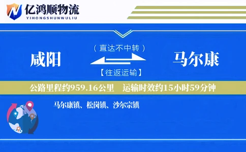 咸阳到马尔康物流公司