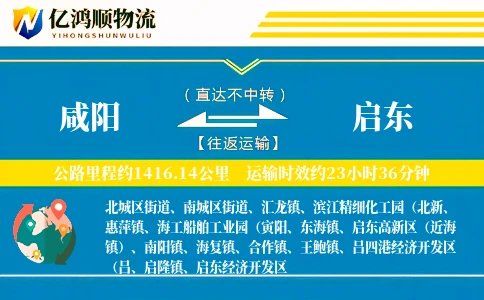 咸阳到启东物流公司