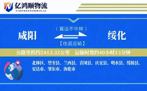 咸阳到绥化物流公司