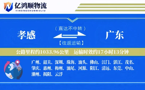 孝感到广东物流公司