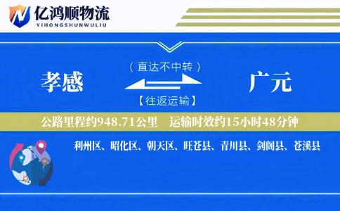 孝感到广元物流公司