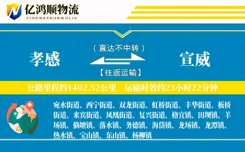 孝感到宣威物流公司