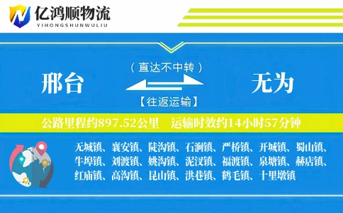邢台到无为物流公司