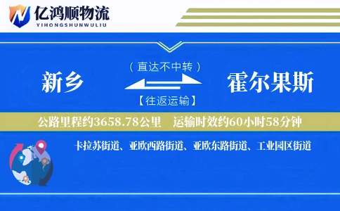 新乡到霍尔果斯物流公司