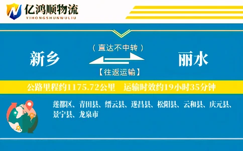 新乡到丽水物流公司