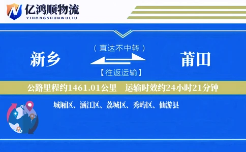 新乡到莆田物流公司