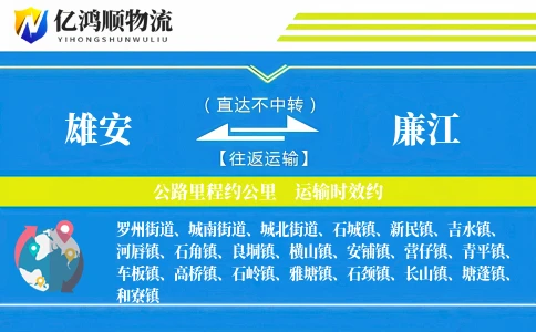 雄安到廉江物流公司