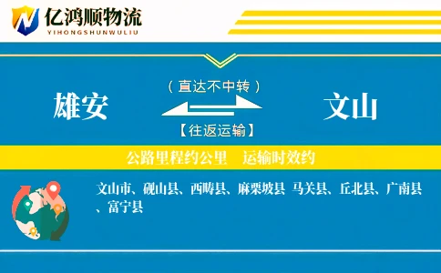 雄安到文山物流公司