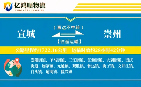 宣城到崇州物流公司