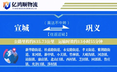 宣城到巩义物流公司