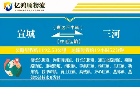 宣城到三河物流公司