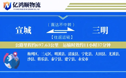 宣城到三明物流公司