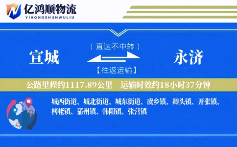 宣城到永济物流公司