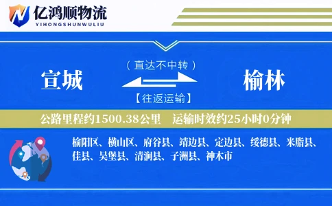 宣城到榆林物流公司