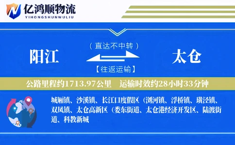 阳江到太仓物流公司