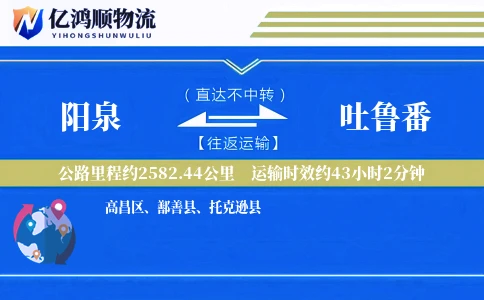 阳泉到吐鲁番物流公司