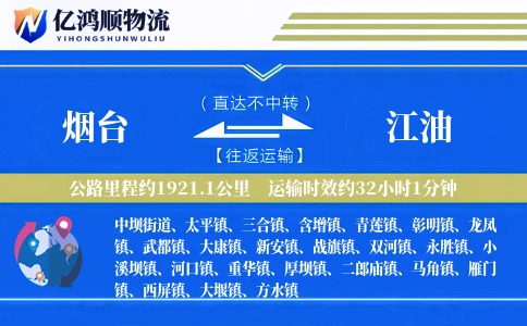 烟台到江油物流公司