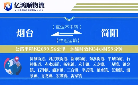 烟台到简阳物流公司