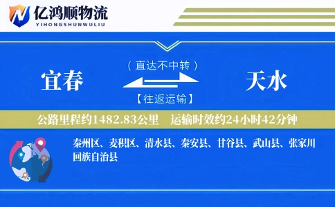 宜春到天水物流公司