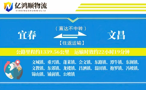 宜春到文昌物流公司