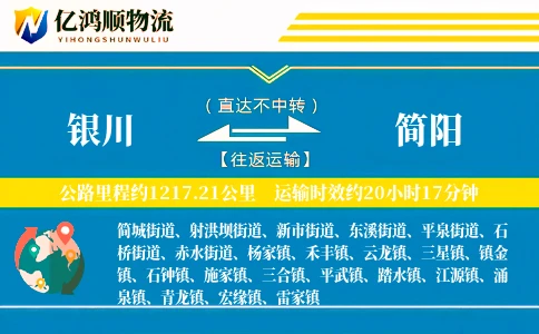 银川到简阳物流公司