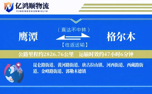 鹰潭到格尔木物流公司