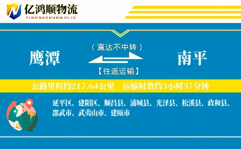 鹰潭到南平物流公司