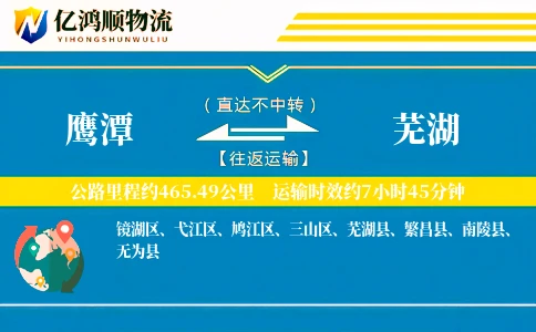 鹰潭到芜湖物流公司
