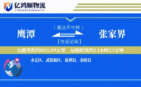 鹰潭到张家界物流公司