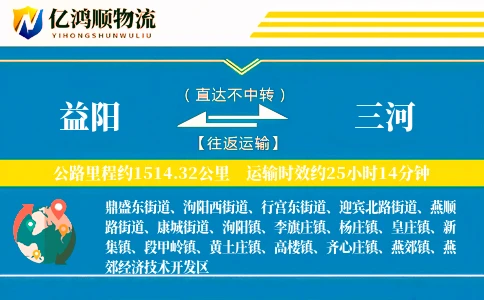 益阳到三河物流公司