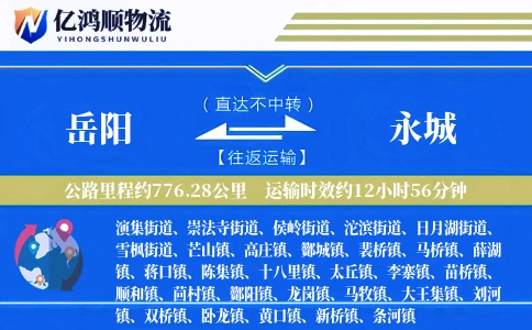 岳阳到永城物流公司