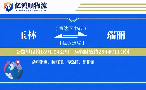 玉林到瑞丽物流公司