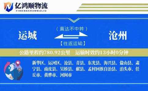 运城到沧州物流公司