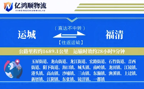 运城到福清物流公司