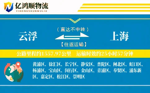 云浮到上海物流公司