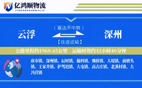 云浮到深州物流公司