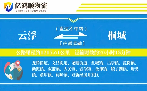 云浮到桐城物流公司