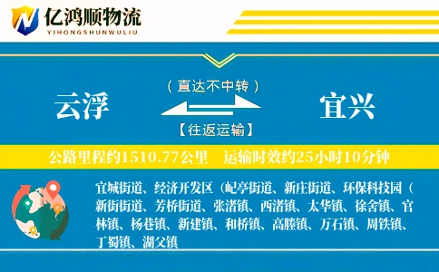 云浮到宜兴物流公司