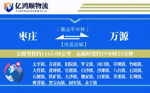 枣庄到万源物流公司