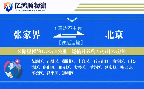 张家界到北京物流公司