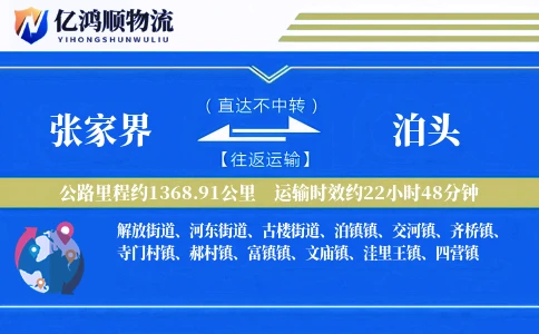 张家界到泊头物流公司