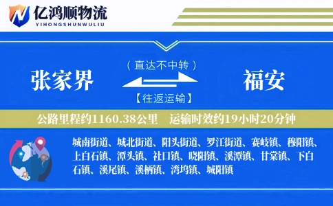 张家界到福安物流公司